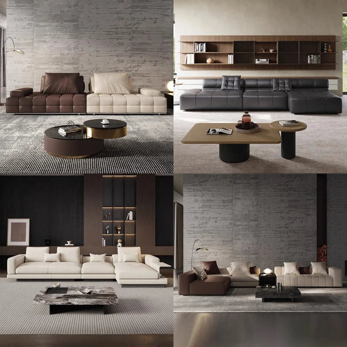Minimalist Leather Sectional Sofa