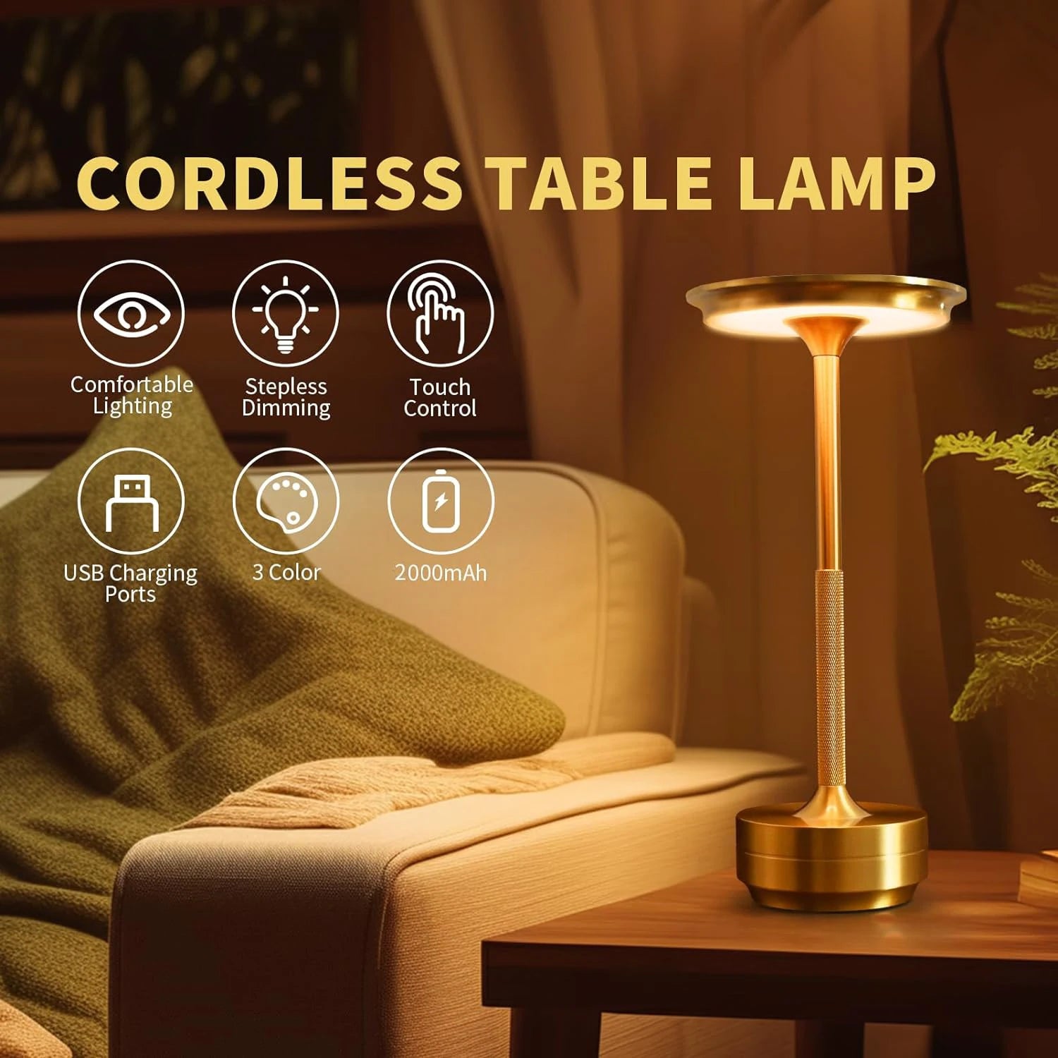 Wireless LED Desk Lamp – Rechargeable & Portable