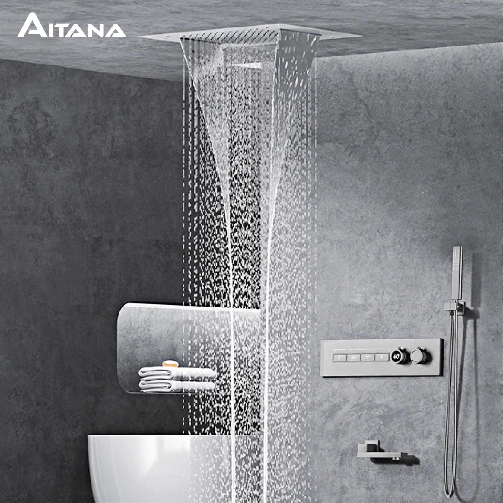 Luxury Black Brass Shower System