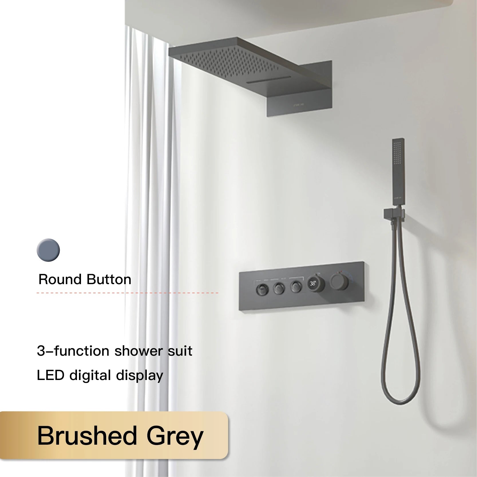 Luxury Black Brass Shower System