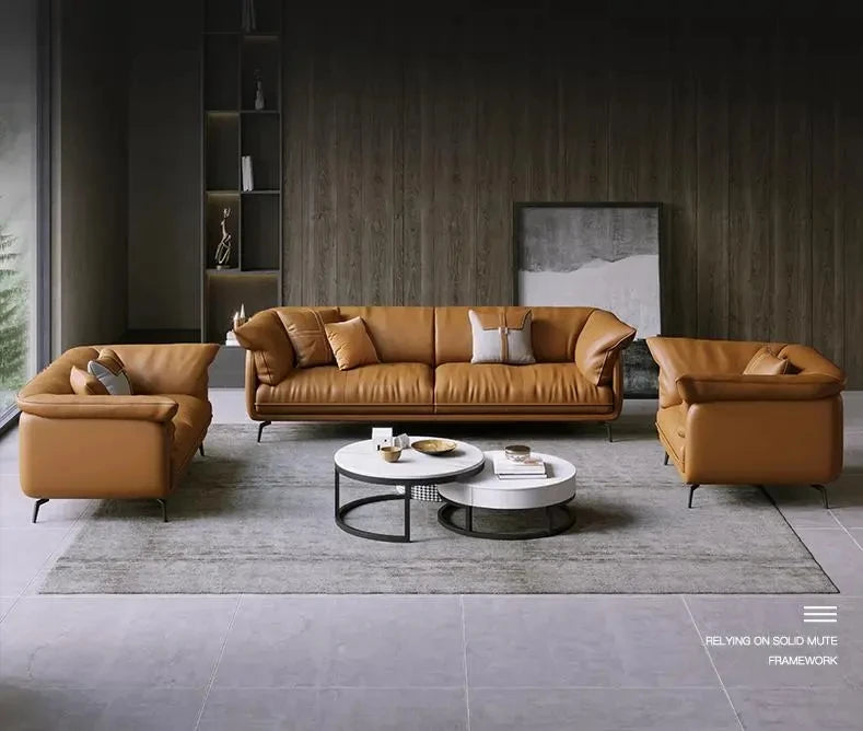 Modern Minimalist Leather Sofa