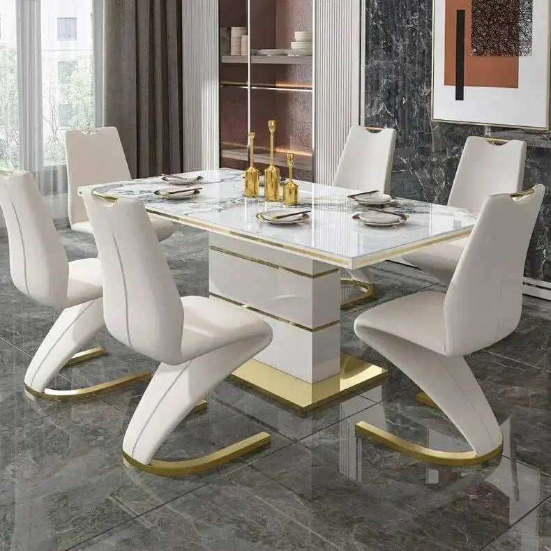 Marble Square Dining Table Set
